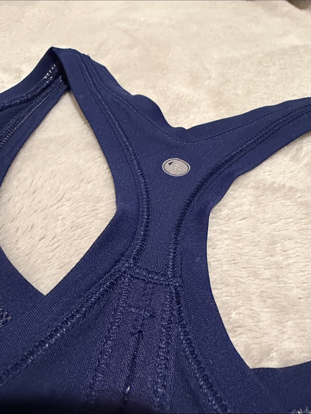 Navy Blue Racerback Performance Tank Top - Picture 3 of 3